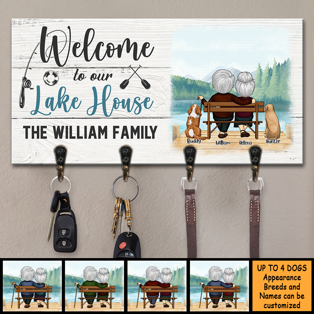 Bienvenue dans notre maison au bord du lac - Porte-clés personnalisé, porte-clés - Cadeau pour couples, mari et femme