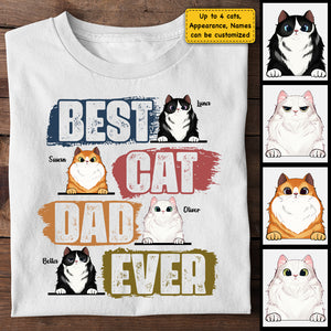 Meilleur papa chat du monde - T-shirt et sweat à capuche unisexe personnalisé - Cadeau pour papa