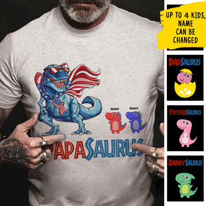 Gift for Dad - Dinosaur Dad - Personalized Custom Unisex T-shirt.
