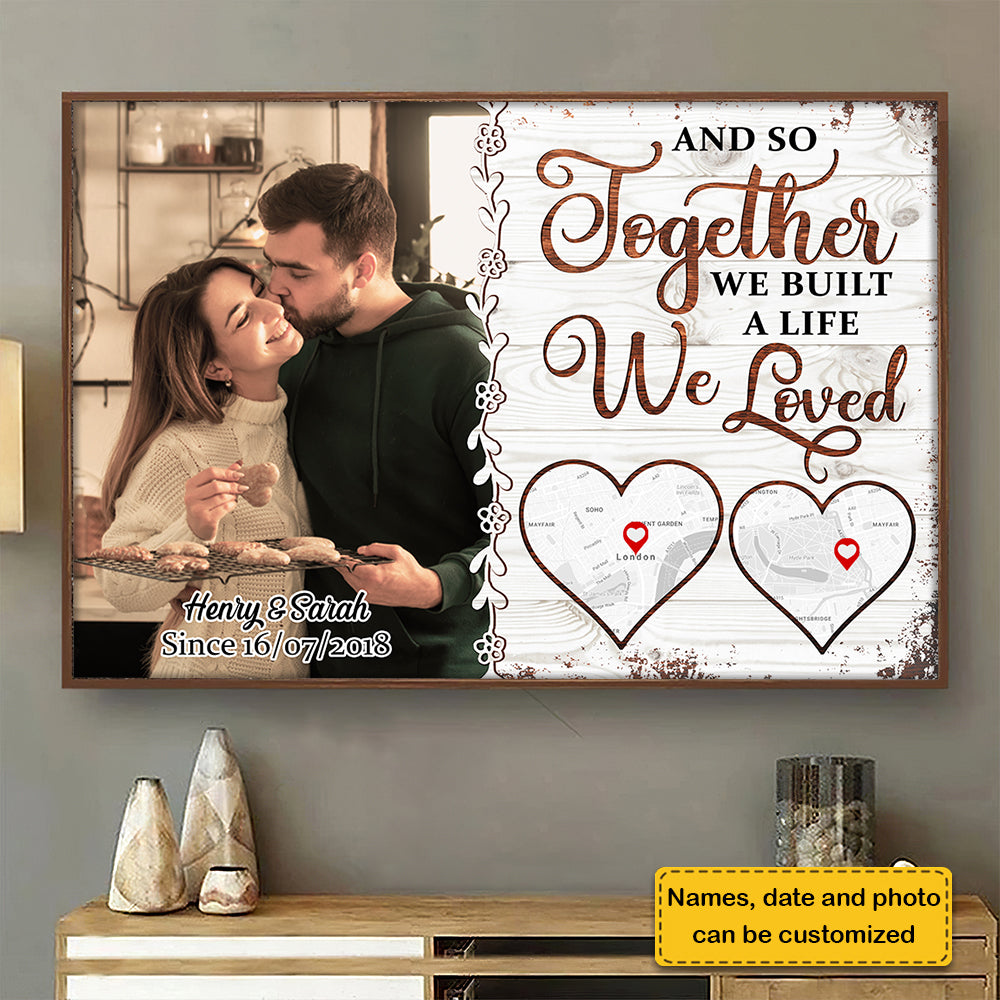 Ensemble, construisons une vie ! Affiche horizontale personnalisée ! Télécharger une image ! Cadeau pour couple, mari et femme