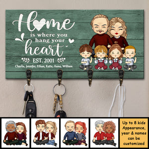 La maison est là où vous accrochez votre cœur - Porte-clés personnalisé, porte-clés - Cadeau pour couples, mari et femme