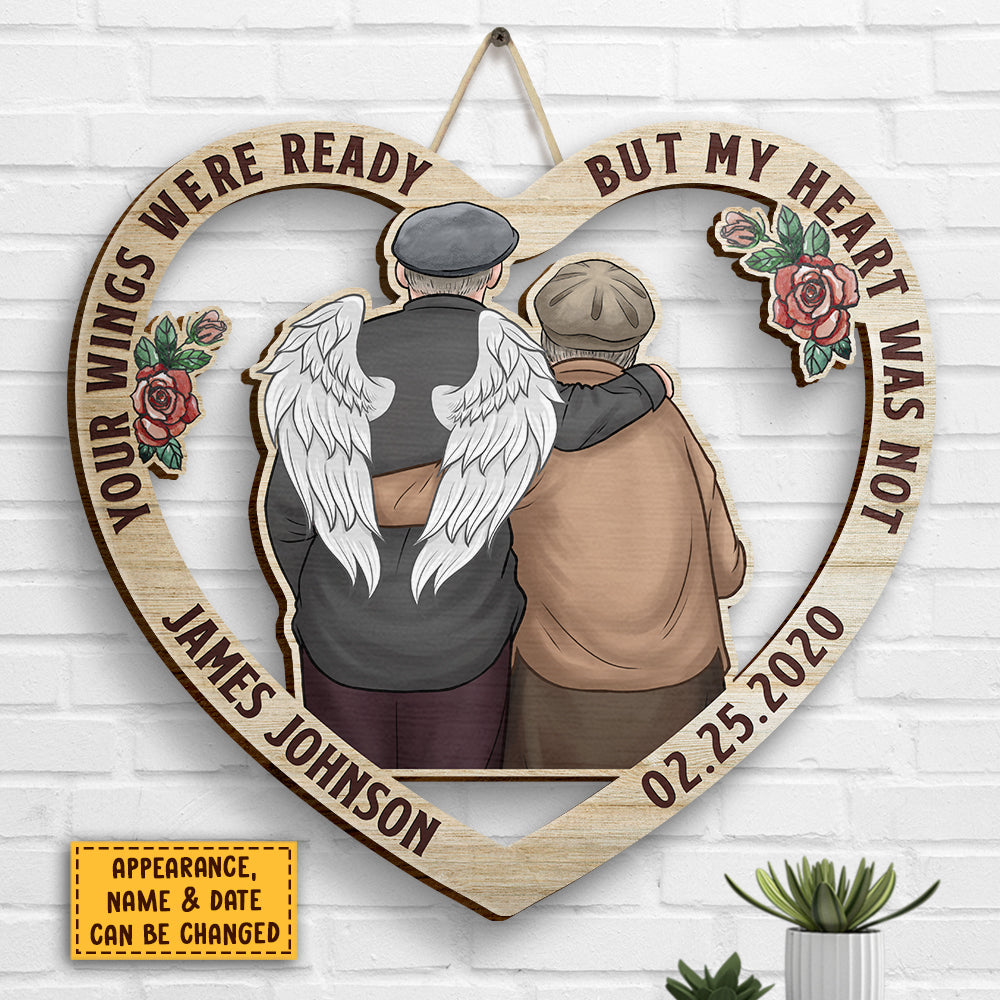 Always On My Mind, Forever In My Heart - Personalized Shaped Wood Sign.