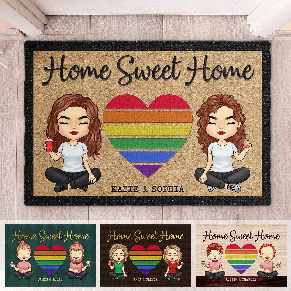 Il n'y a pas de meilleur endroit que la maison - Tapis décoratif personnalisé - Cadeau pour couple, mari et femme
