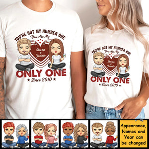 Pas numéro un, tu es mon seul - T-shirt unisexe personnalisé, sweat à capuche, sweat-shirt - Cadeau pour couple, mari, femme, anniversaire, fiançailles, mariage, cadeau de mariage