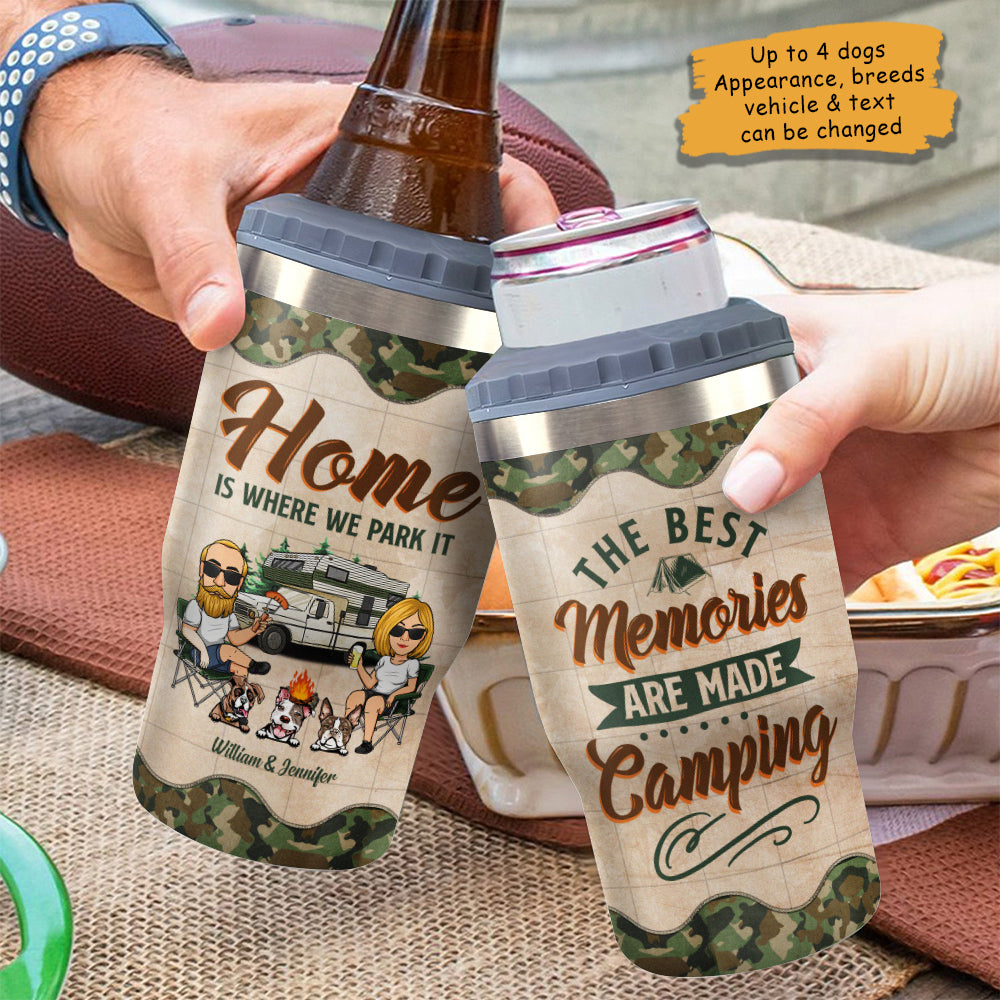 La maison est là où on la gare - Glacière personnalisée - Cadeau pour les couples, cadeau pour les amateurs de camping
