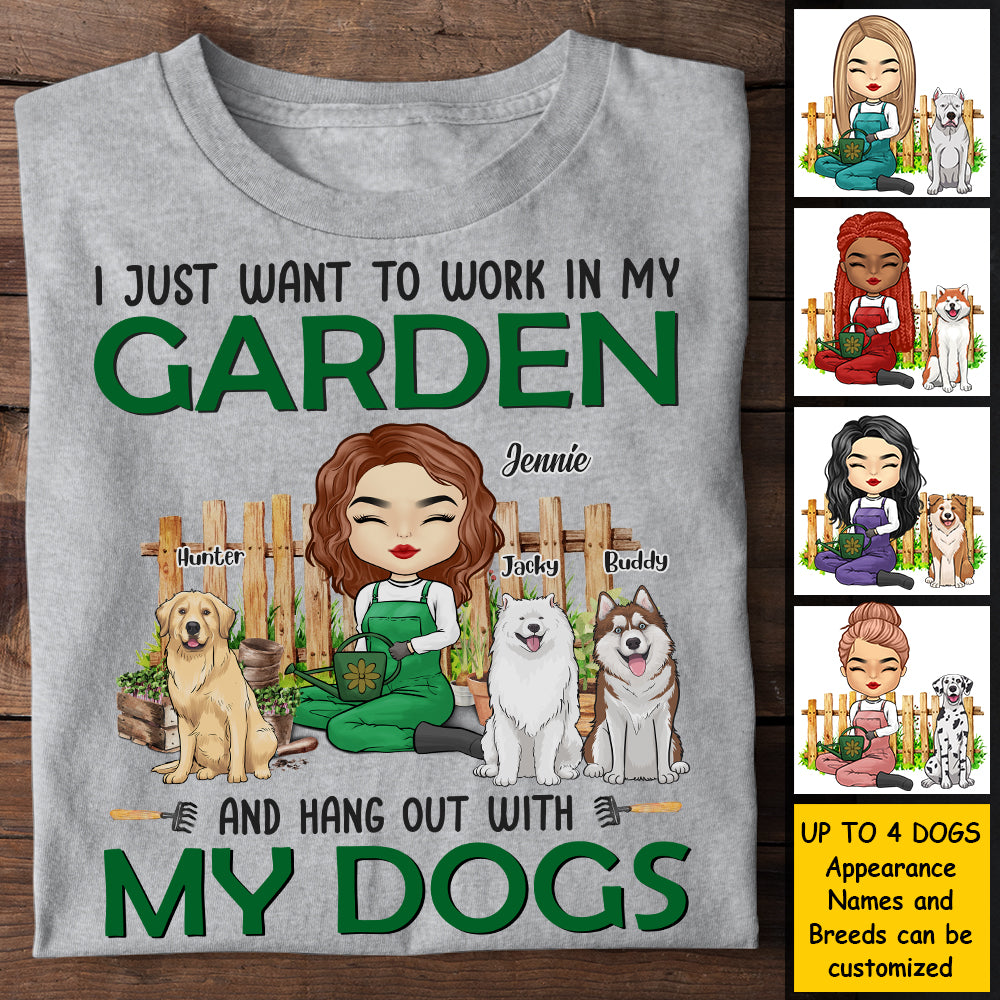 « Passez du temps avec mes chiens » – T-shirt et sweat à capuche unisexe personnalisé – Cadeau pour les amateurs de jardinage
