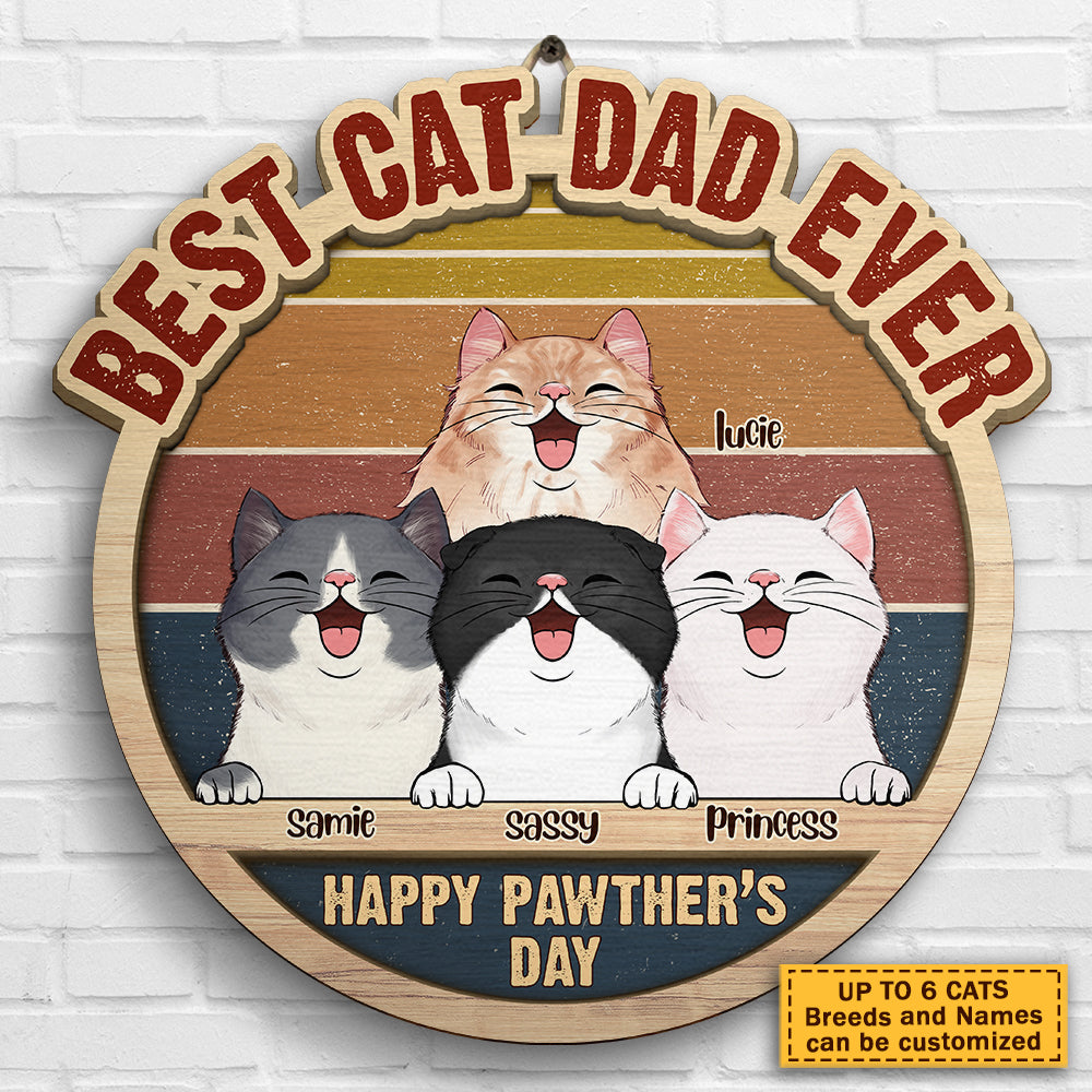 Joyeuse fête des Pères - Panneau en bois personnalisé - Cadeau pour papa, cadeau pour la fête des Pères