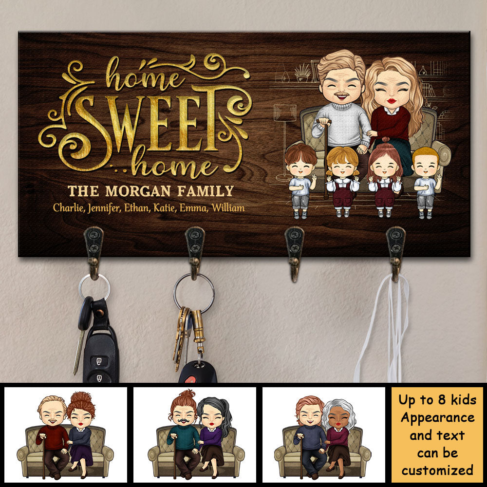 Home Sweet Home, Home Is Where You Hang Your Heart - Porte-clés personnalisé, porte-clés - Cadeau pour couples, mari et femme