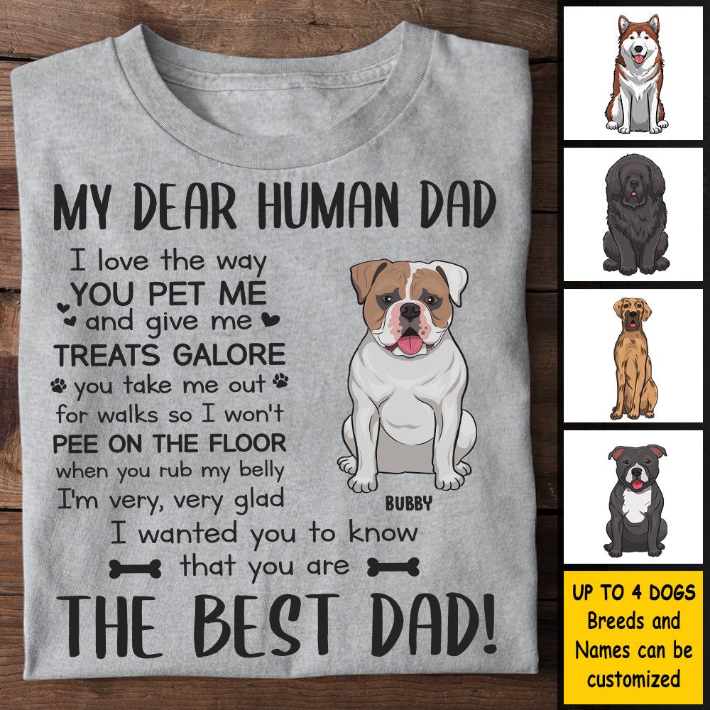À mon cher papa humain - T-shirt unisexe personnalisé, sweat à capuche - Cadeau pour papa, cadeau pour la fête des pères