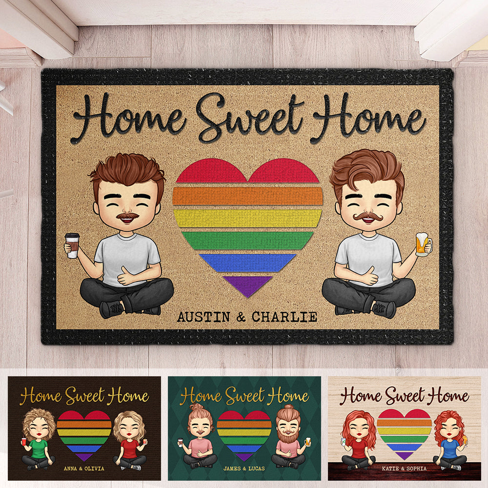 Il n'y a pas de meilleur endroit que la maison - Tapis décoratif personnalisé - Cadeau pour couple, mari et femme