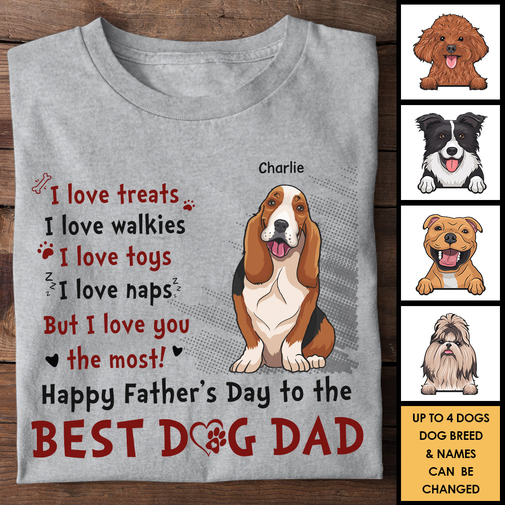 Meilleur papa chien, on t'aime plus que tout - Cadeau pour la fête des pères, t-shirt unisexe personnalisé, sweat à capuche