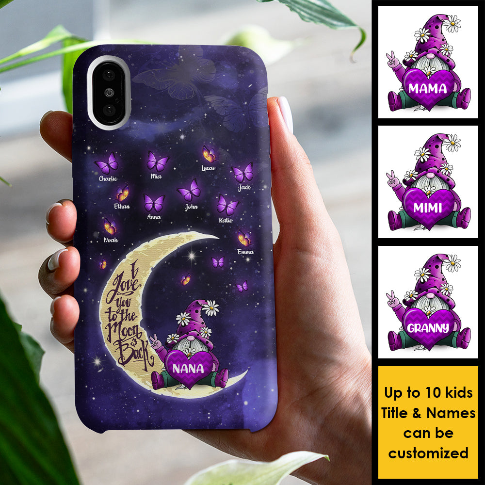 Grand-mère, maman, je t'aime jusqu'à la lune et retour - Cadeau pour maman, grand-mère - Coque de téléphone personnalisée