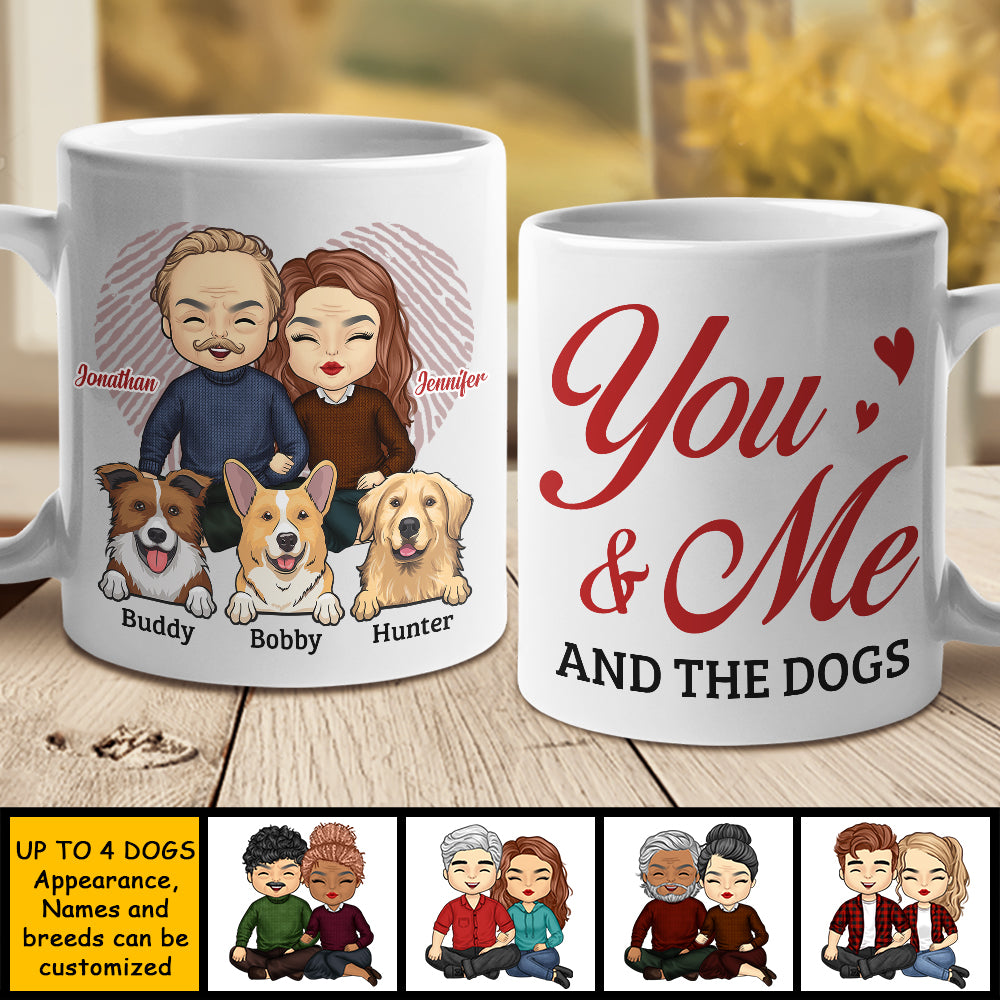 Toi, moi et les chiens - Mug personnalisé - Cadeau pour couple, mari et femme