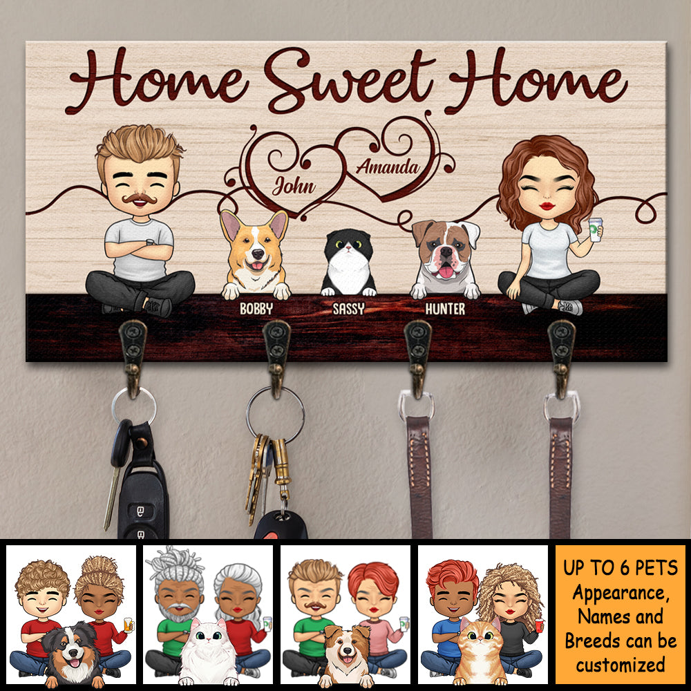 Bienvenue dans notre douce maison - Porte-clés personnalisé, porte-clés - Cadeau pour couples, mari et femme