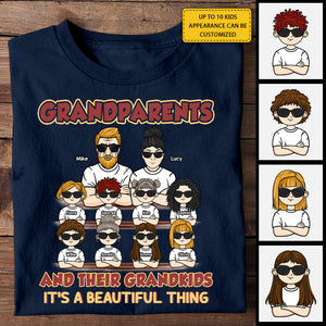 Grands-parents et leurs petits-enfants - T-shirt et sweat à capuche personnalisés - Cadeau pour couple, mari et femme