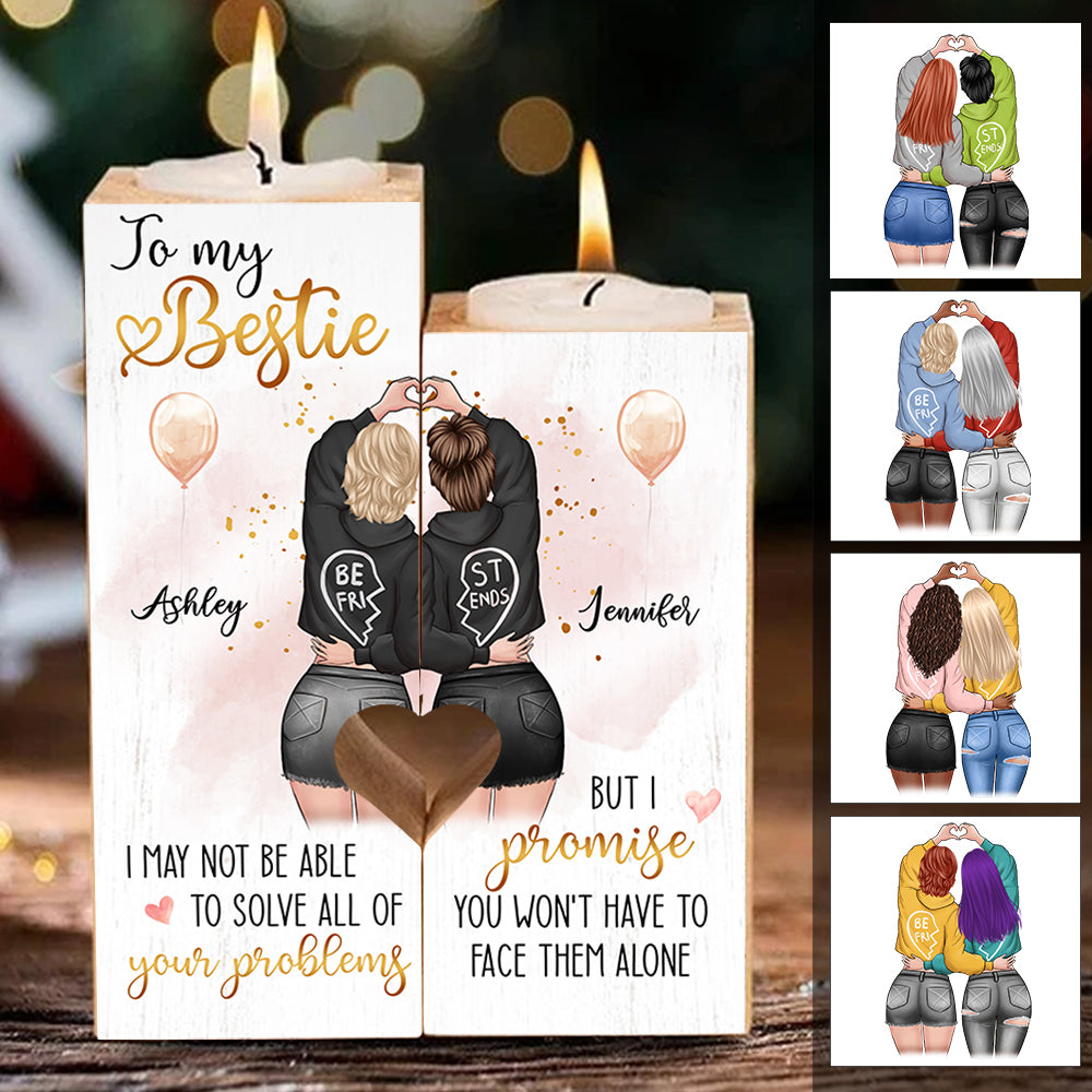 I Promise You Won't Have To Face Them Alone - Personalized Candle Holder.