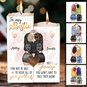 I Promise You Won't Have To Face Them Alone - Personalized Candle Holder.