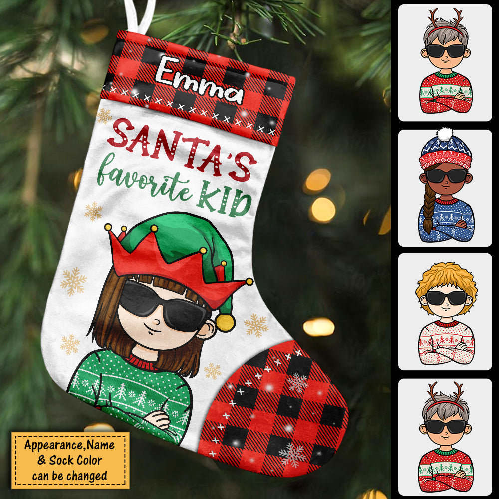 Santa's Favorite Kid - Merry Christmas To The Coolest Kid - Personalized Christmas Stocking.