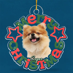 Testeur de biscuits officiel avec photo personnalisée - Décoration personnalisée pour chien et chat - Forme personnalisée en acrylique - Cadeau de Noël pour propriétaires et amoureux des animaux