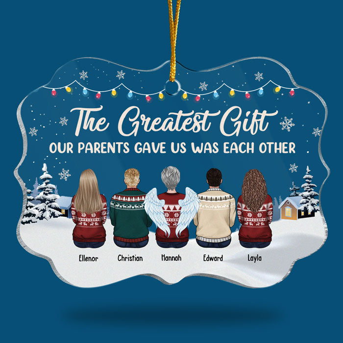 Le plus beau cadeau de Noël - Décoration de Noël personnalisée en acrylique en forme de Benelux - Cadeau pour frères et sœurs, cadeau de Noël