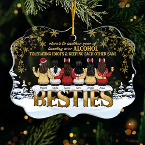 Voici une autre année de liens autour de l'alcool - Décoration de Noël personnalisée en acrylique en forme de Benelux - Cadeau pour meilleure amie, meilleure amie, sœur, cadeau d'anniversaire pour meilleure amie et amie, cadeau de Noël