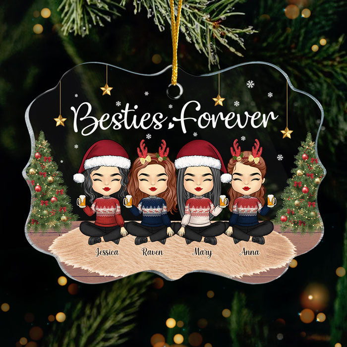 Nous sommes les meilleurs amis pour toujours - Décoration de Noël personnalisée en acrylique en forme de Benelux - Cadeau pour meilleure amie, meilleure amie, sœur, cadeau d'anniversaire pour meilleure amie et amie, cadeau de Noël