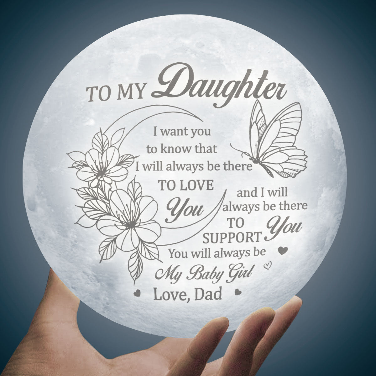 Tu seras toujours ma petite fille - Lampe de lune - À ma fille, cadeau pour fille, cadeau de papa pour fille, cadeau d'anniversaire pour fille, cadeau de Noël