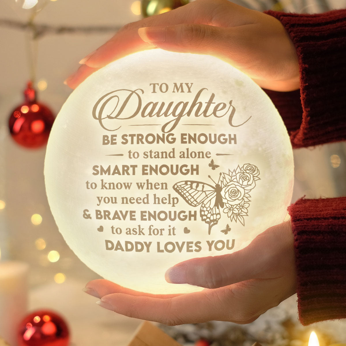 Assez intelligent pour savoir quand vous avez besoin d'aide - Lampe lunaire - À ma fille, cadeau pour fille, cadeau de papa pour fille, cadeau d'anniversaire pour fille, cadeau de Noël