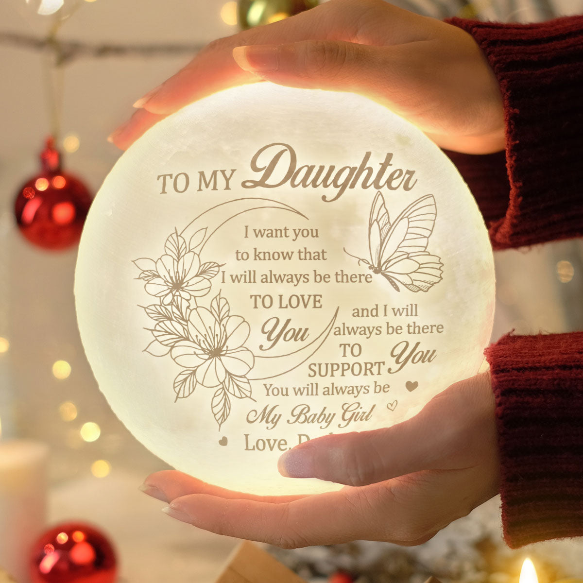 Tu seras toujours ma petite fille - Lampe de lune - À ma fille, cadeau pour fille, cadeau de papa pour fille, cadeau d'anniversaire pour fille, cadeau de Noël