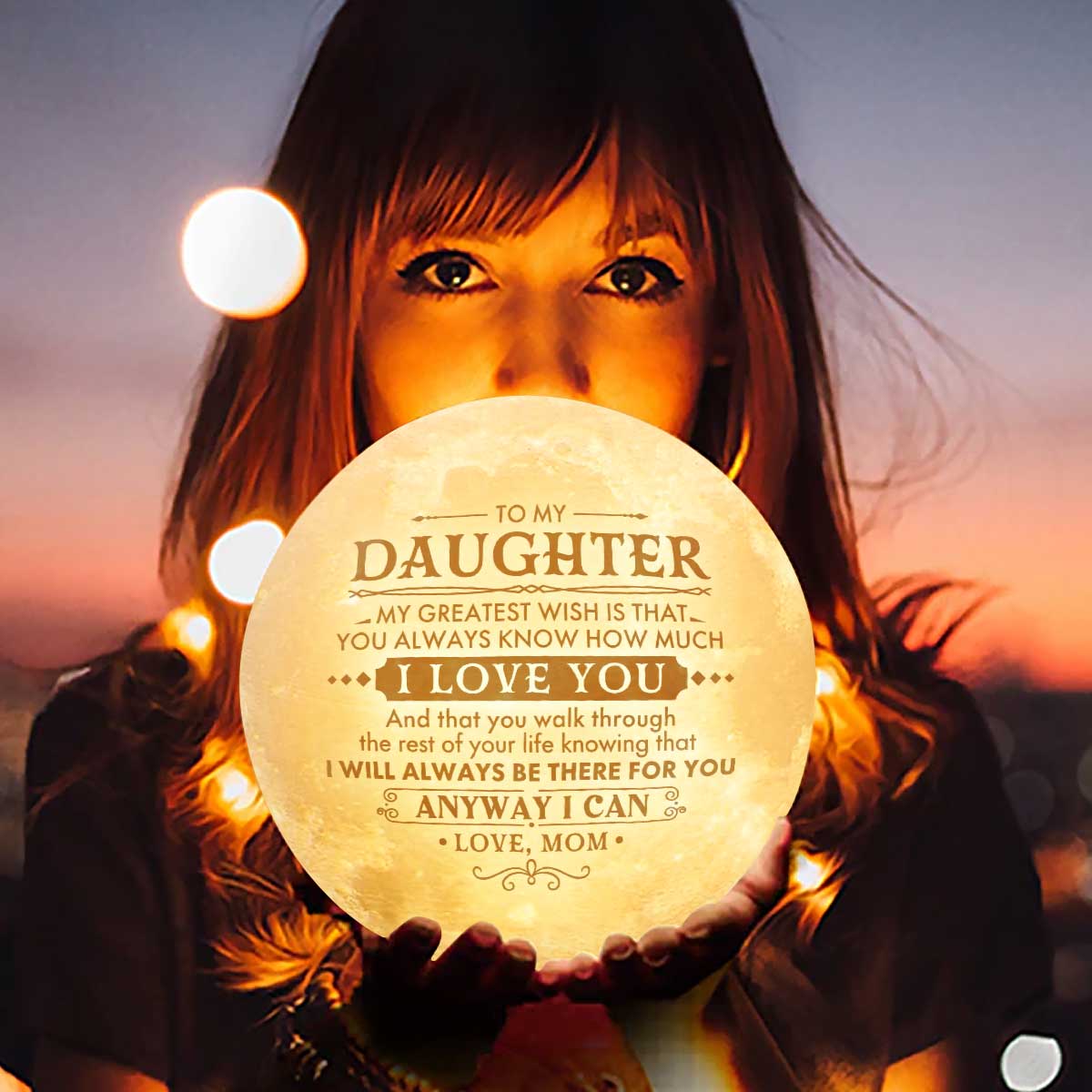 My Greatest Wish - Moon Lamp - To My Daughter, Gift For Daughter, Daughter Gift From Mom, Birthday Gift For Daughter, Christmas Gift