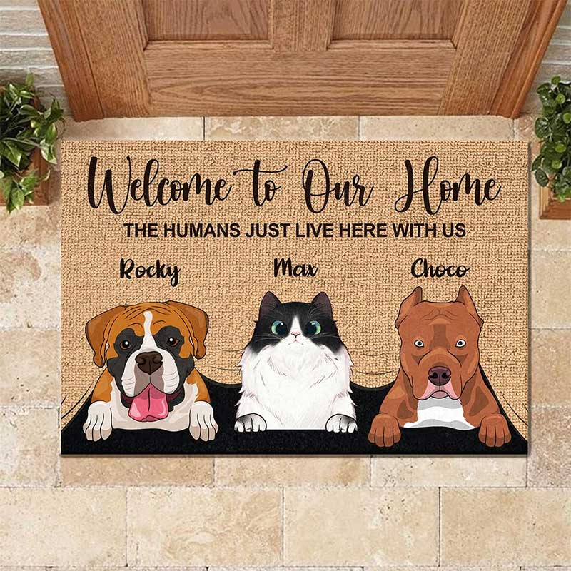 Welcome To The Pet Home - Funny Personalized Pet Decorative Mat (Cat & Dog) (TW).