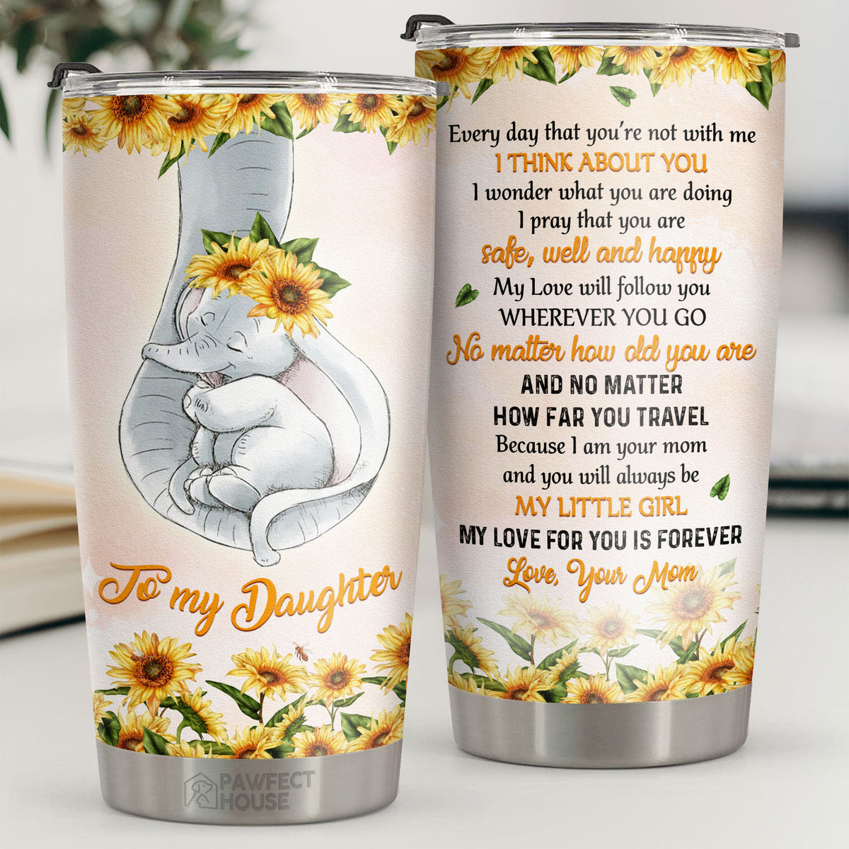 Tu seras toujours ma petite fille et mon amour pour toi est éternel - Gobelet - À ma fille, cadeau pour fille, cadeau de maman pour fille, cadeau d'anniversaire pour fille