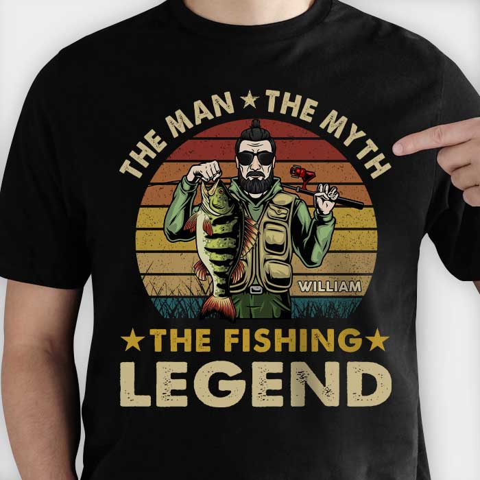 The Fishing Legend - Gift For Dad - Personalized Unisex T-Shirt.