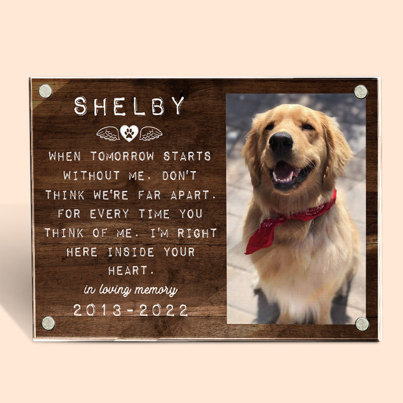 I'm Always Inside Your Heart - Memorial Personalized Custom Acrylic Magnetic Photo Frame - Sympathy Gift, Gift For Pet Owners, Pet Lovers