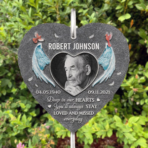 Photo personnalisée que vous serez toujours aimé - Mémorial personnalisé Ardoise de jardin commémorative et crochet - Cadeau de condoléances, cadeau pour les membres de la famille