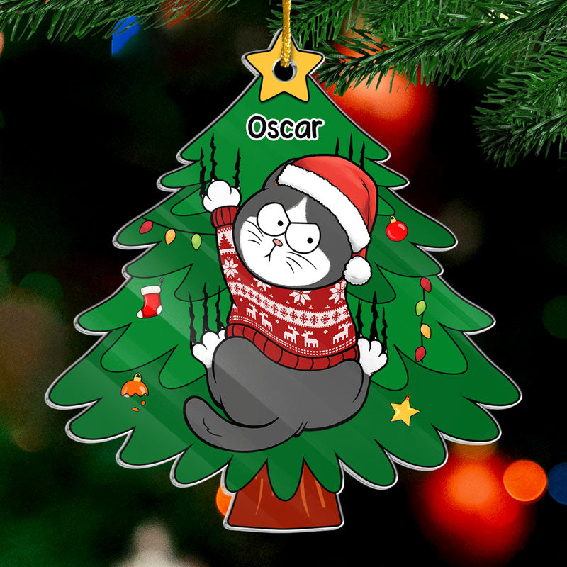 Jingle Cats All The Way - Décoration personnalisée en acrylique pour chat - Cadeau de Noël pour les propriétaires et les amoureux des animaux