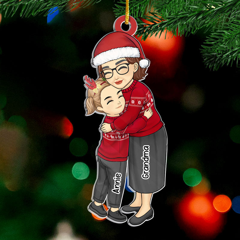 Tu rends mon cœur heureux à Noël - Ornement personnalisé pour la famille - Forme personnalisée en acrylique - Cadeau de Noël pour maman, grand-mère