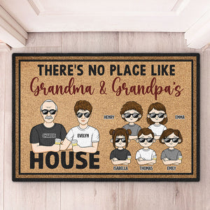 Il n'y a pas de meilleur endroit que la maison de grand-père et grand-mère - Tapis décoratif personnalisé pour la famille - Cadeau pour grand-mère et grand-père