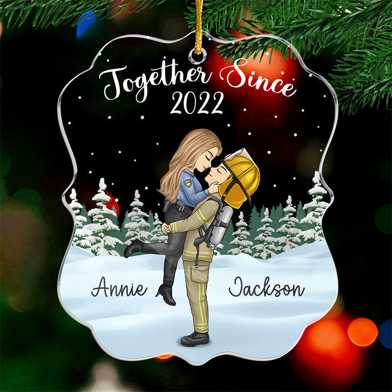 Votre amour signifie plus que les kilomètres - Ornement personnalisé pour couple - Forme personnalisée en acrylique - Cadeau de Noël pour mari, femme, anniversaire, professions