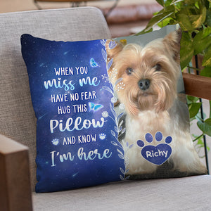 Photo personnalisée Mon amour pour toi est toujours là - Coussin personnalisé commémoratif - Cadeau de condoléances, cadeau pour propriétaires d'animaux, amoureux des animaux