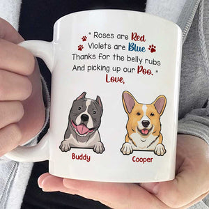 Merci pour les caresses sur le ventre - Mug personnalisé pour chien - Cadeau pour propriétaires et amoureux des animaux
