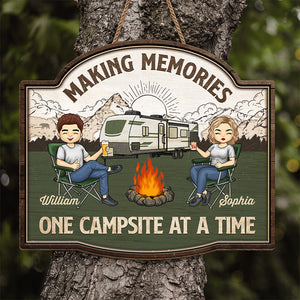 Partenaires de camping pour toujours - Panneau en bois personnalisé pour décoration d'intérieur - Cadeau de pendaison de crémaillère pour couples, mari et femme, amoureux du camping