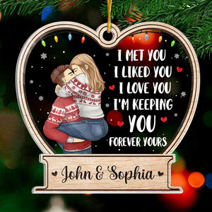 Je t'aime pour toujours - Ornement personnalisé pour couple - Forme personnalisée en acrylique - Cadeau de Noël pour mari et femme, anniversaire
