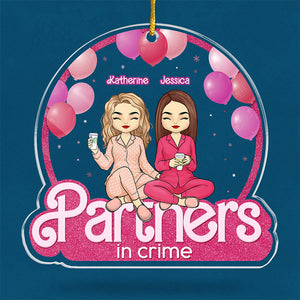 Partenaires de crime - Décoration personnalisée pour meilleure amie - Forme personnalisée en acrylique - Cadeau de Noël pour meilleures amies, meilleures amies, sœurs