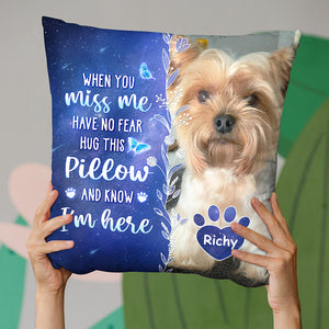 Photo personnalisée Mon amour pour toi est toujours là - Coussin personnalisé commémoratif - Cadeau de condoléances, cadeau pour propriétaires d'animaux, amoureux des animaux