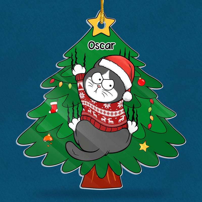 Jingle Cats All The Way - Décoration personnalisée en acrylique pour chat - Cadeau de Noël pour les propriétaires et les amoureux des animaux
