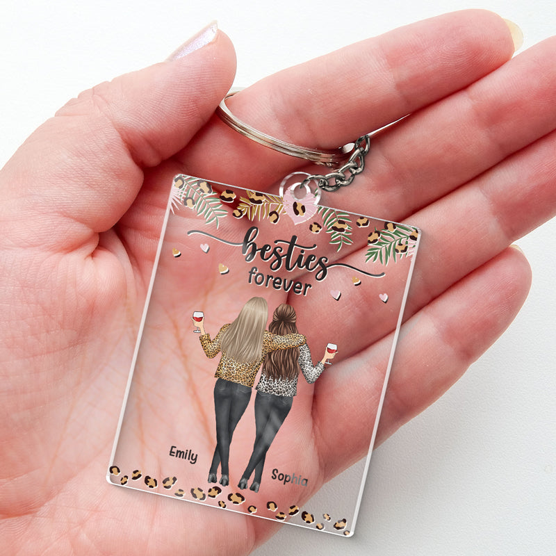 Nous sommes sœurs pour toujours - Porte-clés rectangulaire personnalisé en acrylique - Cadeau pour meilleures amies, meilleures amies, sœurs