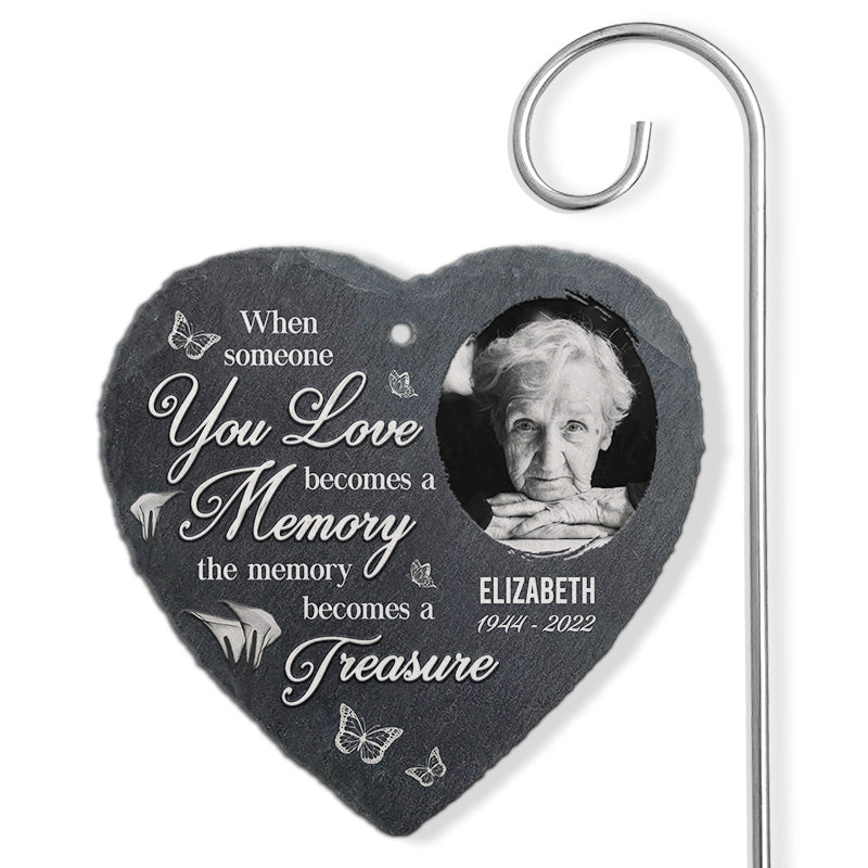 Souvenirs photo personnalisés avec vous êtes un trésor - Ardoise et crochet de jardin commémoratif personnalisés - Cadeau de condoléances, cadeau pour les membres de la famille