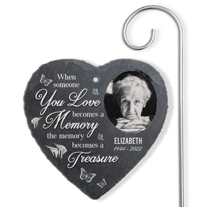 Souvenirs photo personnalisés avec vous êtes un trésor - Ardoise et crochet de jardin commémoratif personnalisés - Cadeau de condoléances, cadeau pour les membres de la famille