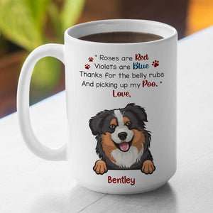 Merci pour les caresses sur le ventre - Mug personnalisé pour chien - Cadeau pour propriétaires et amoureux des animaux